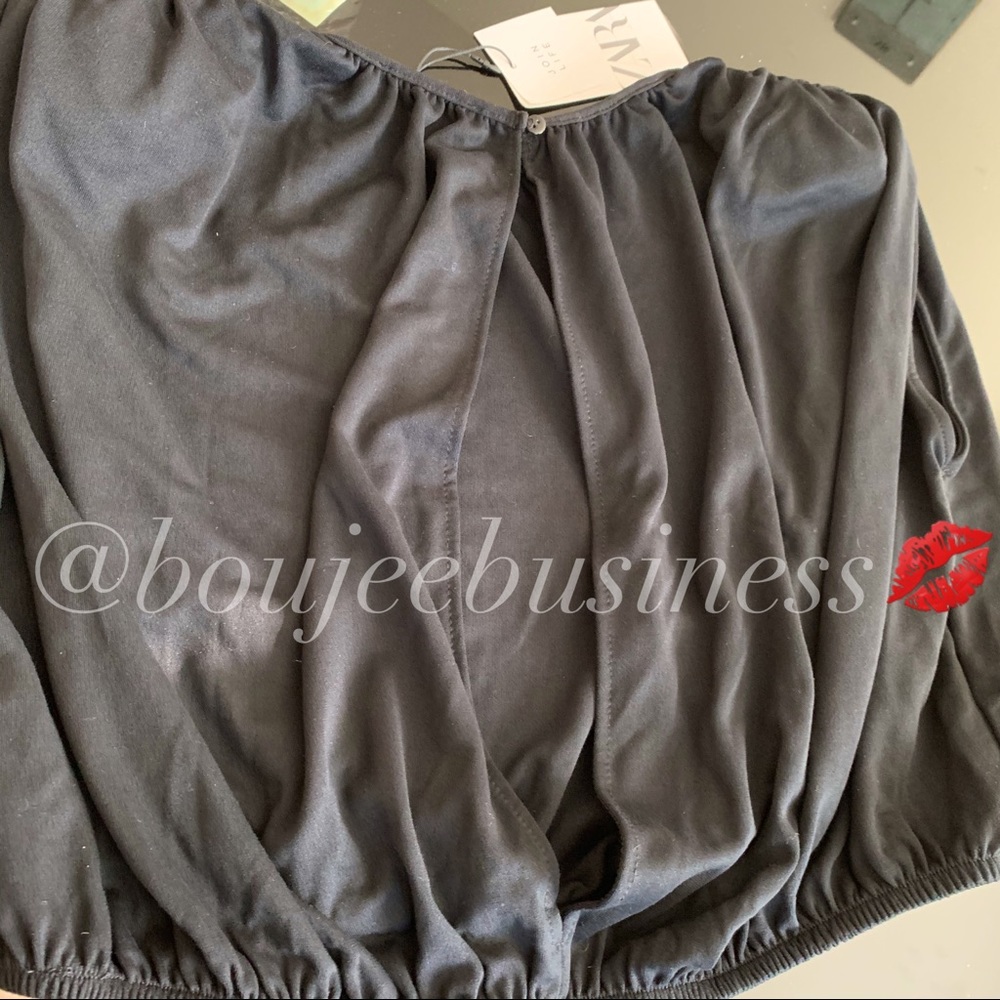 ZARA BNWT Shoulder Pad Shirt with Back Opening - Picture 7 of 7